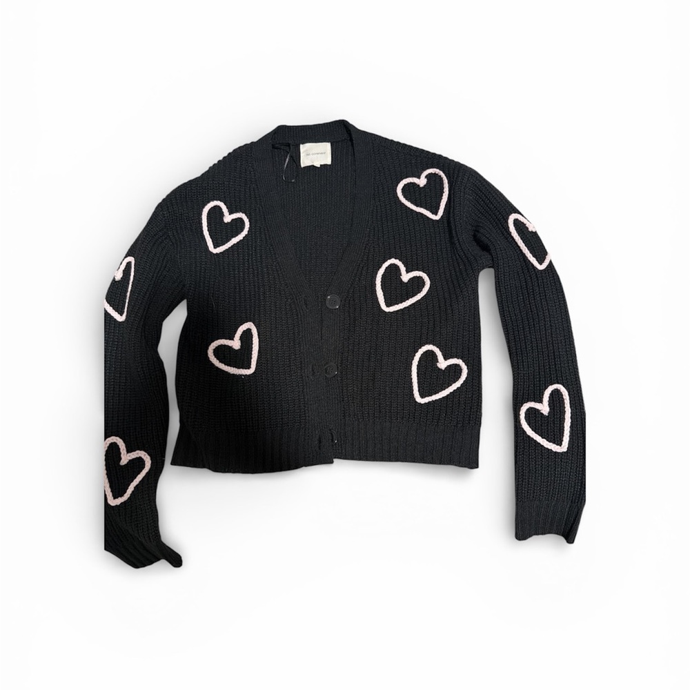 Black Heart Patterned Women's Sweater